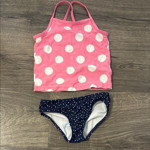 Carter's Pink and Navy Polka Dot Bikini Set